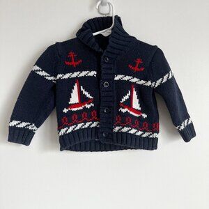 Janie & Jack Baby Boy's Nautical Cardigan Sweater size 6-12 months